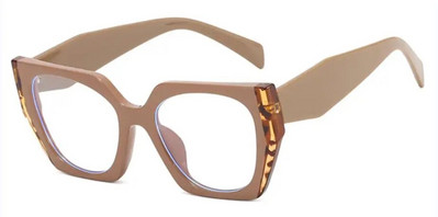 Liela izmēra daudzstūra kvadrātveida pretzilas gaismas lasīšanas brilles sievietēm modes dizaineru krāsu kontrasts TR90 neona presbiopijas brilles