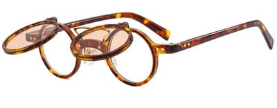 Μόδα Punk Στρογγυλά Anti Blue Light Γυαλιά Ανάγνωσης Ανδρικά Γυναικεία Γυαλιά Γυαλιά διπλής γέφυρας Rivet Μικρού σκελετού Διαφανή γυαλιά