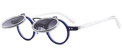 Μόδα Punk Στρογγυλά Anti Blue Light Γυαλιά Ανάγνωσης Ανδρικά Γυναικεία Γυαλιά Γυαλιά διπλής γέφυρας Rivet Μικρού σκελετού Διαφανή γυαλιά