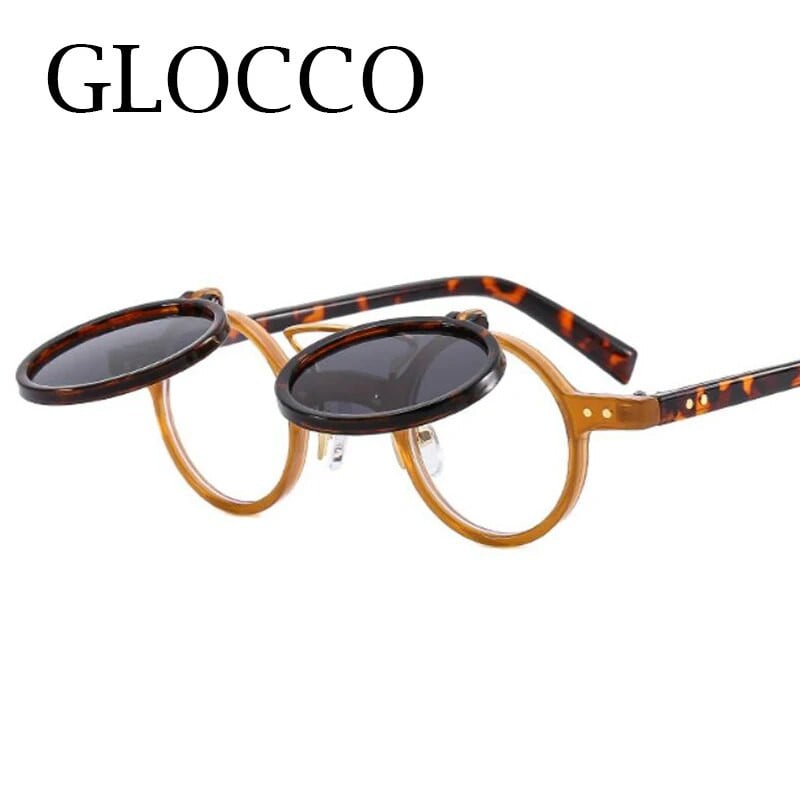 Μόδα Punk Στρογγυλά Anti Blue Light Γυαλιά Ανάγνωσης Ανδρικά Γυναικεία Γυαλιά Γυαλιά διπλής γέφυρας Rivet Μικρού σκελετού Διαφανή γυαλιά