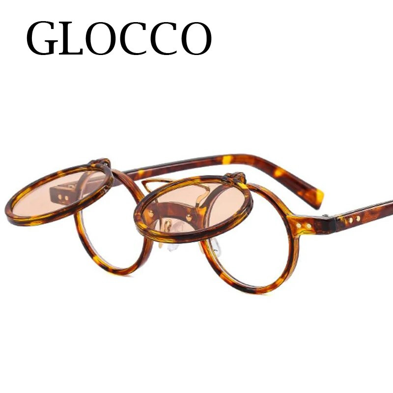 Μόδα Punk Στρογγυλά Anti Blue Light Γυαλιά Ανάγνωσης Ανδρικά Γυναικεία Γυαλιά Γυαλιά διπλής γέφυρας Rivet Μικρού σκελετού Διαφανή γυαλιά