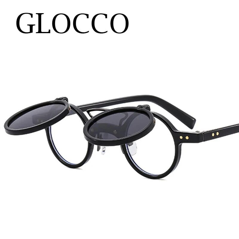 Μόδα Punk Στρογγυλά Anti Blue Light Γυαλιά Ανάγνωσης Ανδρικά Γυναικεία Γυαλιά Γυαλιά διπλής γέφυρας Rivet Μικρού σκελετού Διαφανή γυαλιά