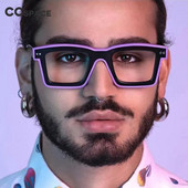 55599 Jaunas modes vīriešu zīmola dizaineru brilles sievietēm Pretzilas Retro Kvadrātveida Punk Frame Clear Computer Purpura brilles