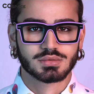 55599 Nove modne muške dizajnerske naočale za žene Antiplave retro četvrtaste punk okvire s prozirnim računalnim ljubičastim naočalama