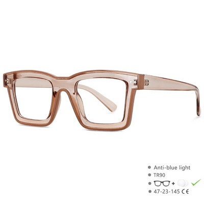 55599 Jaunas modes vīriešu zīmola dizaineru brilles sievietēm Pretzilas Retro Kvadrātveida Punk Frame Clear Computer Purpura brilles