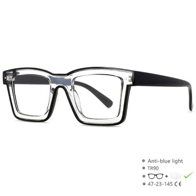 55599 Jaunas modes vīriešu zīmola dizaineru brilles sievietēm Pretzilas Retro Kvadrātveida Punk Frame Clear Computer Purpura brilles