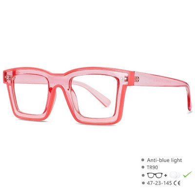 55599 Jaunas modes vīriešu zīmola dizaineru brilles sievietēm Pretzilas Retro Kvadrātveida Punk Frame Clear Computer Purpura brilles