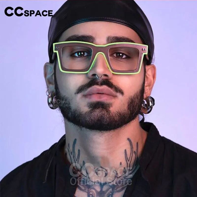 55599 Jaunas modes vīriešu zīmola dizaineru brilles sievietēm Pretzilas Retro Kvadrātveida Punk Frame Clear Computer Purpura brilles