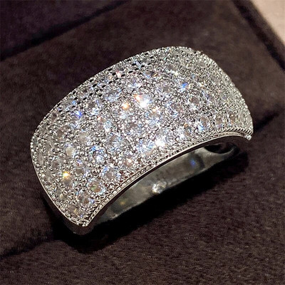 Huitan Micro bruģēts 5 līniju CZ gredzens sievietēm Bling Bling modes grezns sieviešu gredzens ballīte saderināšanās kāzu lentes rotaslietas