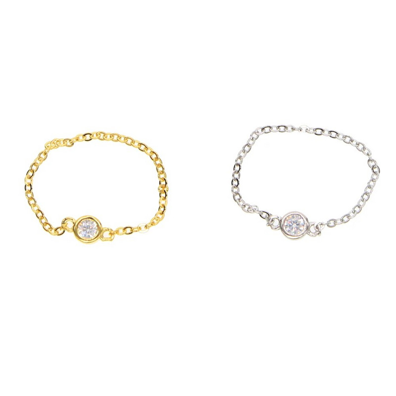 3 MM ietvars apaļš cz 5 mm trīs cz stieņu šarms vienkārša ķēdes lente 925 sudraba gredzens, izmērs 6 7 8