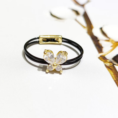 Jauns salds, moderns sieviešu gredzens modes neredzams caurspīdīgs līnijas misiņa gredzens Skaists tauriņš, cirkona rotaslietas aksesuārs, dāvana meitenei