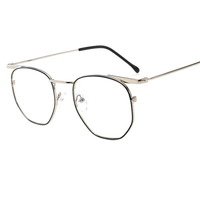 Μεταλλικά πολυγωνικά αντι-μπλε γυαλιά Anti Blue Light Γυναικεία Ανδρικά Γυαλιά Οπτικού Διαφανούς Φακού Γυαλιά Γυαλιά Unisex Γυαλιά Unisex