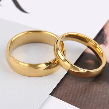Μόδα απλό επιχρυσωμένο γυαλιστερό δαχτυλίδι Κλασικό συμπόσιο για ζευγάρια Εξαιρετικά κοσμήματα