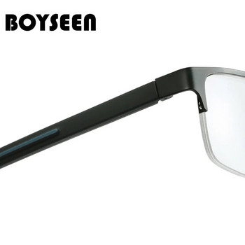 BOYSEEN Очила за четене от титанова сплав +0,5 до +4,0 Несферични лещи с 12 слоя покритие Бизнес очила за късогледство 0 До -3,0