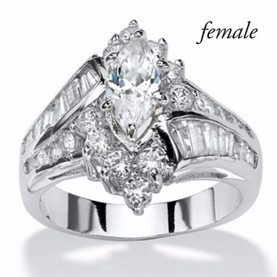 Modes pāra gredzeni sievietēm, marķīze, griezuma kristāls CZ gredzens vīriešiem, divas rindas CZ akmens nerūsējošā tērauda gredzens Modes rotaslietas mīļotājiem