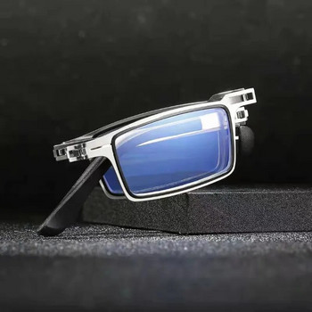 Μεταλλικά φορητά αναδιπλούμενα γυαλιά ανάγνωσης Vintage στρογγυλά τετράγωνα πτυσσόμενα γυαλιά Presbyopia Αντι-μπλε ανοιχτόχρωμα γυαλιά με θήκες