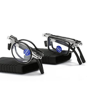 Метални преносими сгъваеми очила за четене Винтидж кръгли квадратни сгъваеми очила за пресбиопия Анти-синя светлина Очила с калъфи