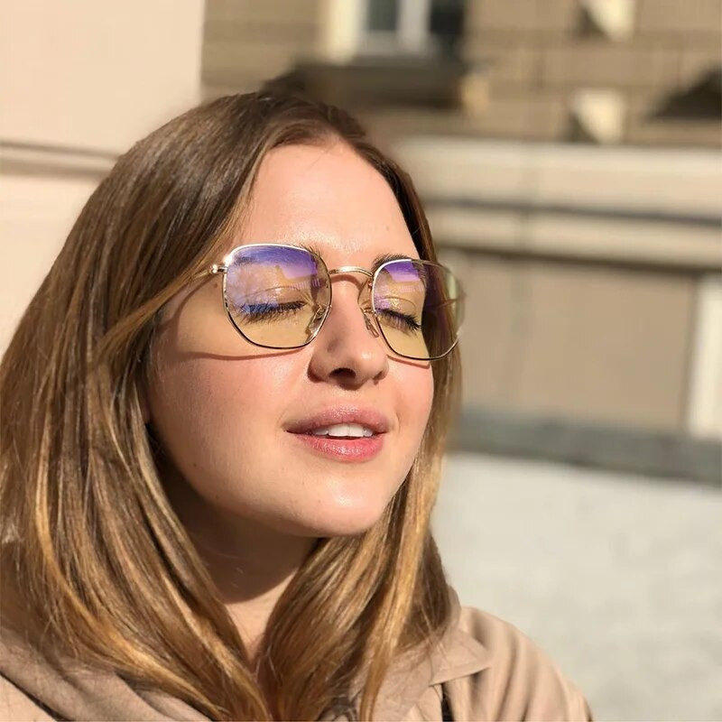 Kuusnurk arvuti Anti-Blue Light Prillid Meeste Naised 2023 Retro lühinägelikkus Optilised võltsprillid Raamid Oculos lunette de vue homme