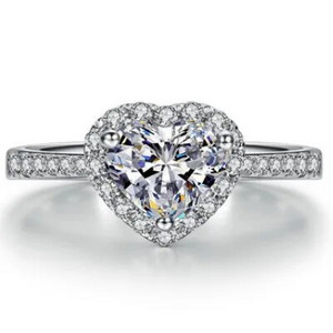 Sirds formas rotaslietas gredzens pirkstu gredzens zils sirds formas safīra gredzens sievietēm, krāsaini dārgakmeņi