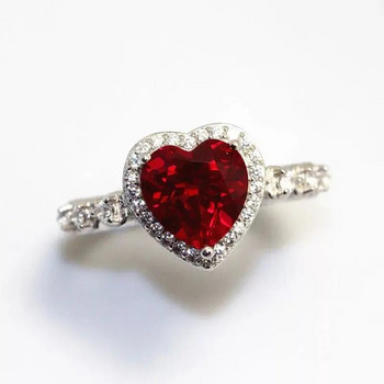 Δαχτυλίδι δαχτυλίδι δαχτυλίδι κοσμήματος σε σχήμα καρδιάς Μπλε δαχτυλίδι από ζαφείρι σε σχήμα καρδιάς για γυναίκες πολύτιμους λίθους