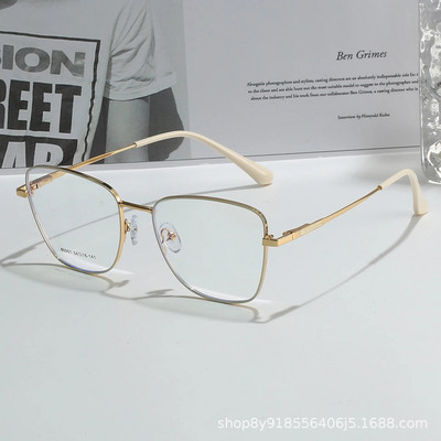 Μεταλλικά λευκά τετράγωνα γυαλιά ανάγνωσης Γυναικεία αντι μπλε φως Γυναικεία μάρκα μόδας Γυαλιά υπολογιστών Προσαρμοσμένα συνταγογραφούμενα γυαλιά