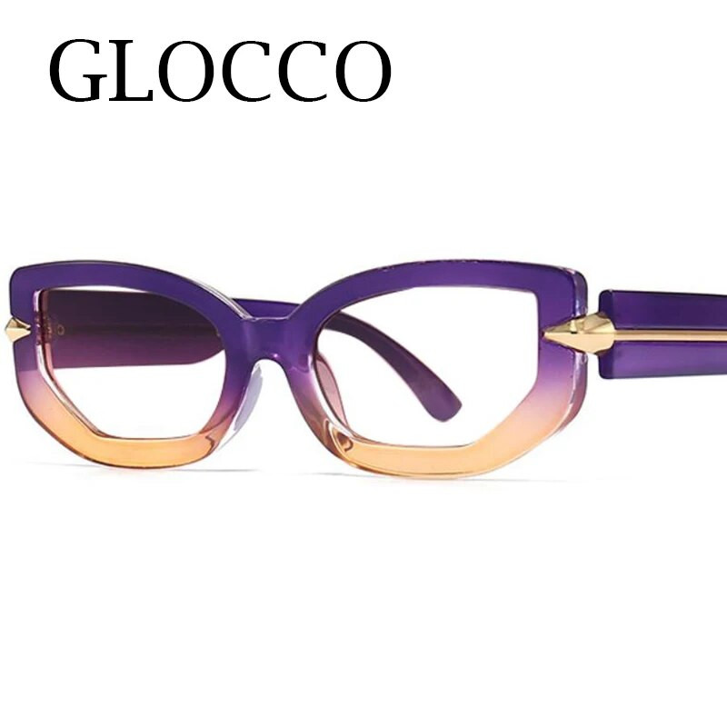 Gradienta maza taisnstūra lasīšanas brilles sievietēm 2023. gada luksusa zīmola retro kvadrātveida brilles, pretzilas gaismas datora brilles