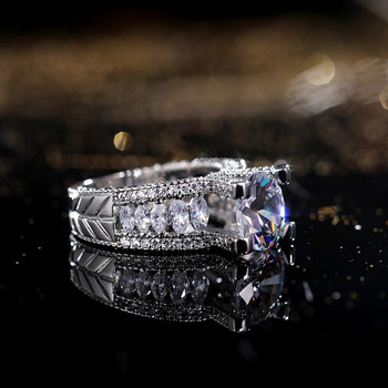 Huitan Πανέμορφα μεγάλα κυβικά δαχτυλίδια ζιργκόν για γυναίκες Δώρο επετείου γάμου Ευγενές γυναικείο δαχτυλίδι πάρτι Εξαιρετικό κοσμήματα μόδας