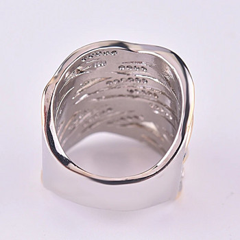 Женски годежен пръстен, дамска мода, злато, сребро, многослойни навиващи се пръстени, бижута, подарък, луксозен кристален кух пръстен