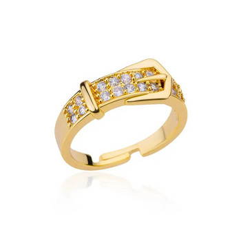 Пръстени с колан от неръждаема стомана за жени Регулируем геометричен пръстен с циркон 2023 г. Нов сватбен естетичен подарък с бижута anillos Femme