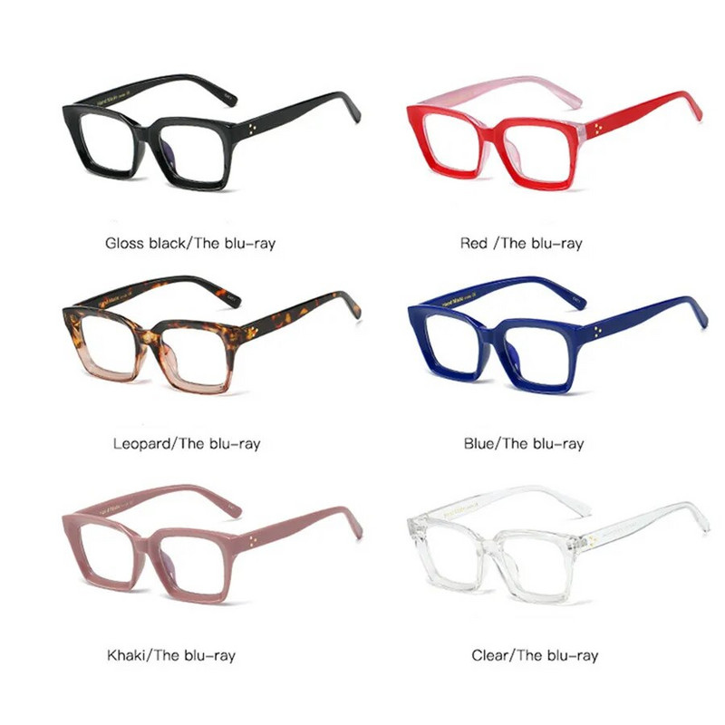 Νέα ρετρό τετράγωνα γυαλιά Anti Blue Light για Γυναικεία Ανδρικά Vintage Reading Clear Computre Ροζ Μπλε Μαύρα Γυαλιά Γυαλιά Σκελετοί Lentes O