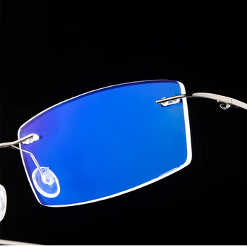 Компютърни очила без рамки Мъжки очила против синя светлина Дамски очила за игри с метална рамка UV400 Оптични сгъваеми очила
