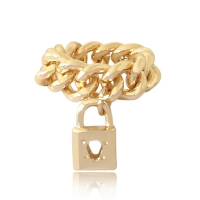 Nauji madingi mieli žiedai aukso spalvos grandinėlės formos žiedai Mieli širdelės ir karoliukų žavesio žiedai šiuolaikinės mados moterims ir merginoms