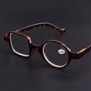 Ретро леопардови асиметрични кръгли и квадратни очила за четене Жени и мъже Очила за пресбиопия Очила за далекогледство за възрастни