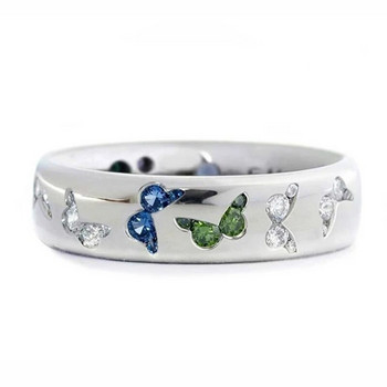 Δαχτυλίδι μόδας πεταλούδα Γυναικεία πολυτελή κοσμήματα ζώων Ζιργκόν αξεσουάρ πεταλούδα Δαχτυλίδια για γυναίκες δώρο επετείου αρραβώνων