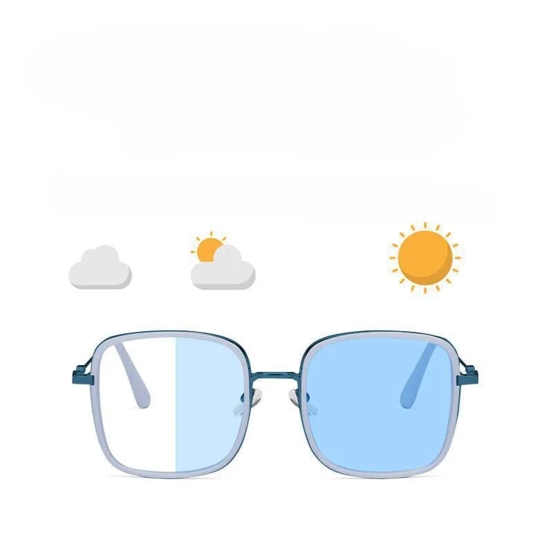 Fotochrominiai akiniai vyrams Moteriškos mados tendencijos Prabangios spalvos keičiantys akiniai nuo mėlynos šviesos