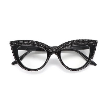Rhinestone Cat Eye Reading Glasses Women Trim Anti Blue Ray Presbyopic Presbyopic Farsightedness Glasses Diopter От +100 до +400