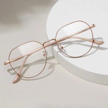 Модни очила против синя светлина Дамски очила с кръгла рамка с висока разделителна способност Унисекс Модни компютърни очила Оптични очила