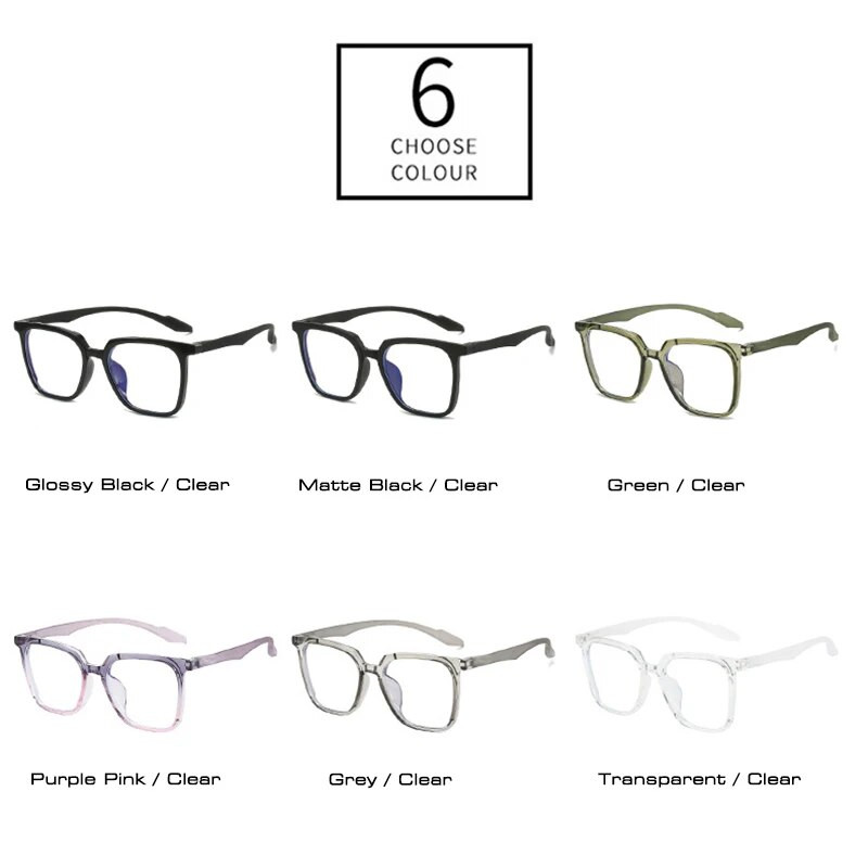 SHAUNA Fashion Square Férfi átlátszó kék színű, világos szemüvegkeret női optikai lila rózsaszín keret