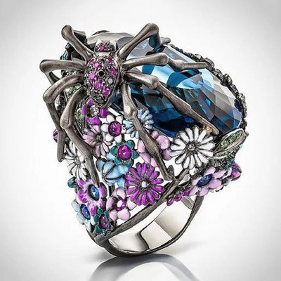 Milangirl Fashion női bevonatos kristály strasszok madár virág gyűrű esküvői eljegyzési ékszerek nagy kiárusítás