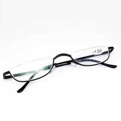 Elbru maži pusiau rėmeliai skaitymo akiniai Itin lengvi spyruokliniai akiniai, nešiojami asmeniniai akiniai madingi ikislaugių akiniai unisex