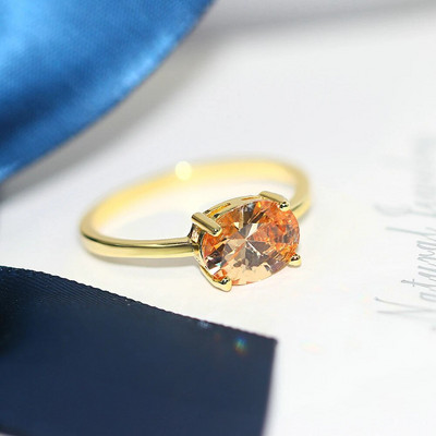 Vjenčano prstenje za žene Jednostavan višebojni ovalni cirkon svijetlo zlatne boje Veleprodaja nakita za mladenke Poklon prijateljstva R865