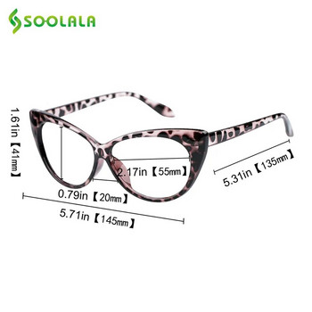 SOOLALA Котешки очила за четене Дамски леки очила за четене с пресбиопия +0,5 0,75 1,0 1,25 1,5 1,75 2,0 2,5 3,0 3,5 4,0