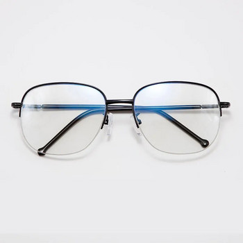 Интелигентно увеличение Мултифокални очила за четене Мъже Жени Прогресивни анти сини лъчи UV защита Далекогледство Очила с половин рамка Метални титаниеви