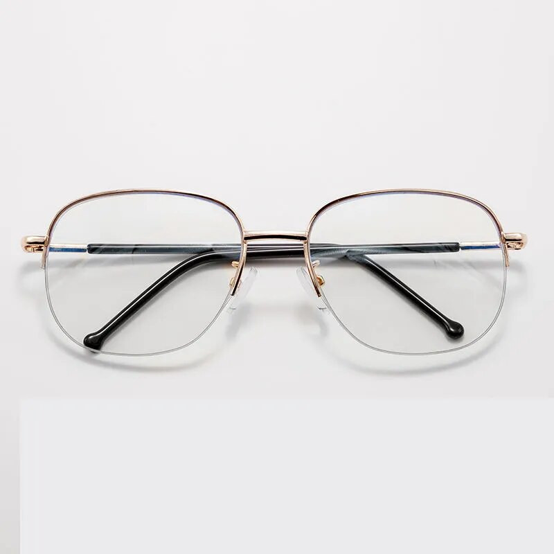 Viedās tālummaiņas multifokālās lasīšanas brilles vīriešiem sievietēm progresīvas pret zilu staru UV aizsargājošas hiperopijas brilles pusrāmis metāla titāna