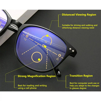 Πολυεστιακά γυαλιά ανάγνωσης Αναγνώστες γυαλιά υπολογιστή Προοδευτικά γυαλιά πολλαπλής εστίασης για γυναίκες και άνδρες Αποκλεισμός μπλε φωτός