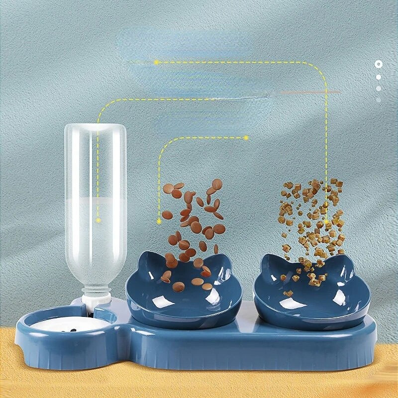 0,5L kassitoidukauss automaatne söötja 3-ühes veejaotur Lemmiklooma koeratoidu konteiner Joogi tõstetud alus Nõukauss Lemmikloomatarbed