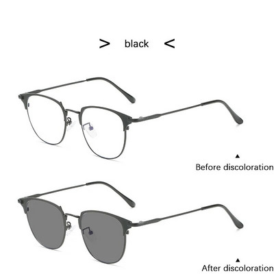 Photochromic Anti Blue Light Brilles Vīriešiem Sievietēm Metāls Kvadrātveida Optiskais Rāmis Datorbrilles Parastās Brilles Oculos Lunette 2023