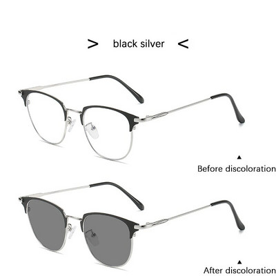 Photochromic Anti Blue Light Brilles Vīriešiem Sievietēm Metāls Kvadrātveida Optiskais Rāmis Datorbrilles Parastās Brilles Oculos Lunette 2023