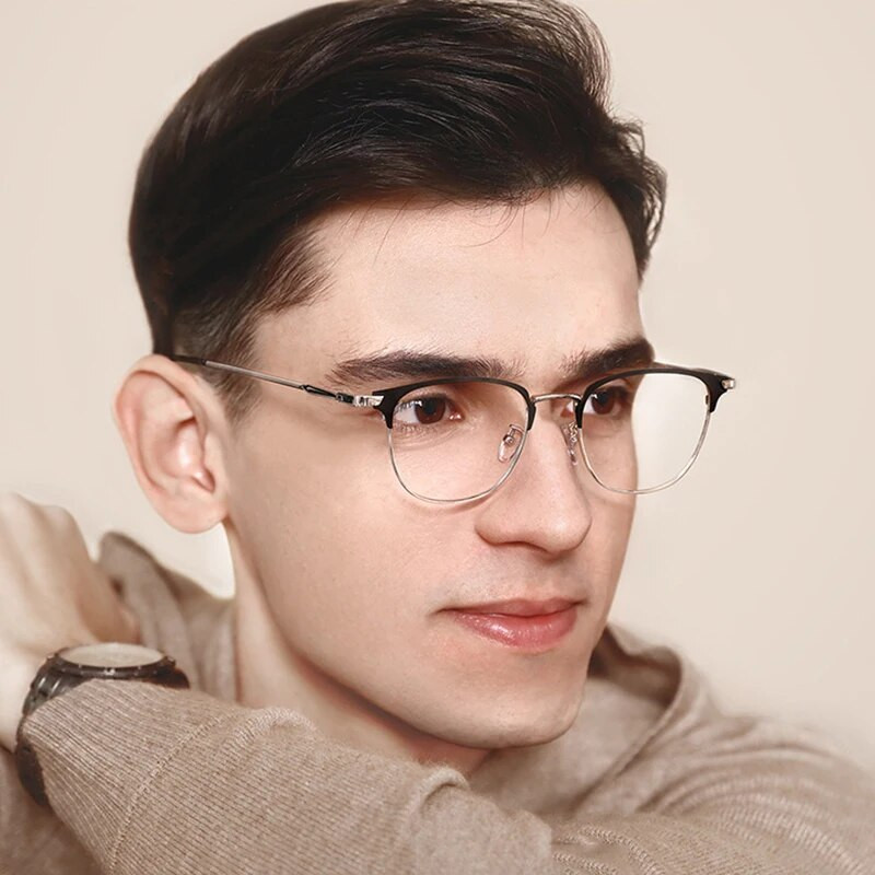 Photochromic Anti Blue Light Brilles Vīriešiem Sievietēm Metāls Kvadrātveida Optiskais Rāmis Datorbrilles Parastās Brilles Oculos Lunette 2023