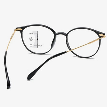 Στρογγυλά Αλληλοεστιακά Προοδευτικά Γυαλιά Ανάγνωσης Unisex Πολυτελείας Κοντά Μακριά Γυαλιά Πρεσβυωπίας Σχέδιο Μόδας Διαφανή γυαλιά
